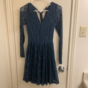 Altar'd State Floral Blue Dress XS